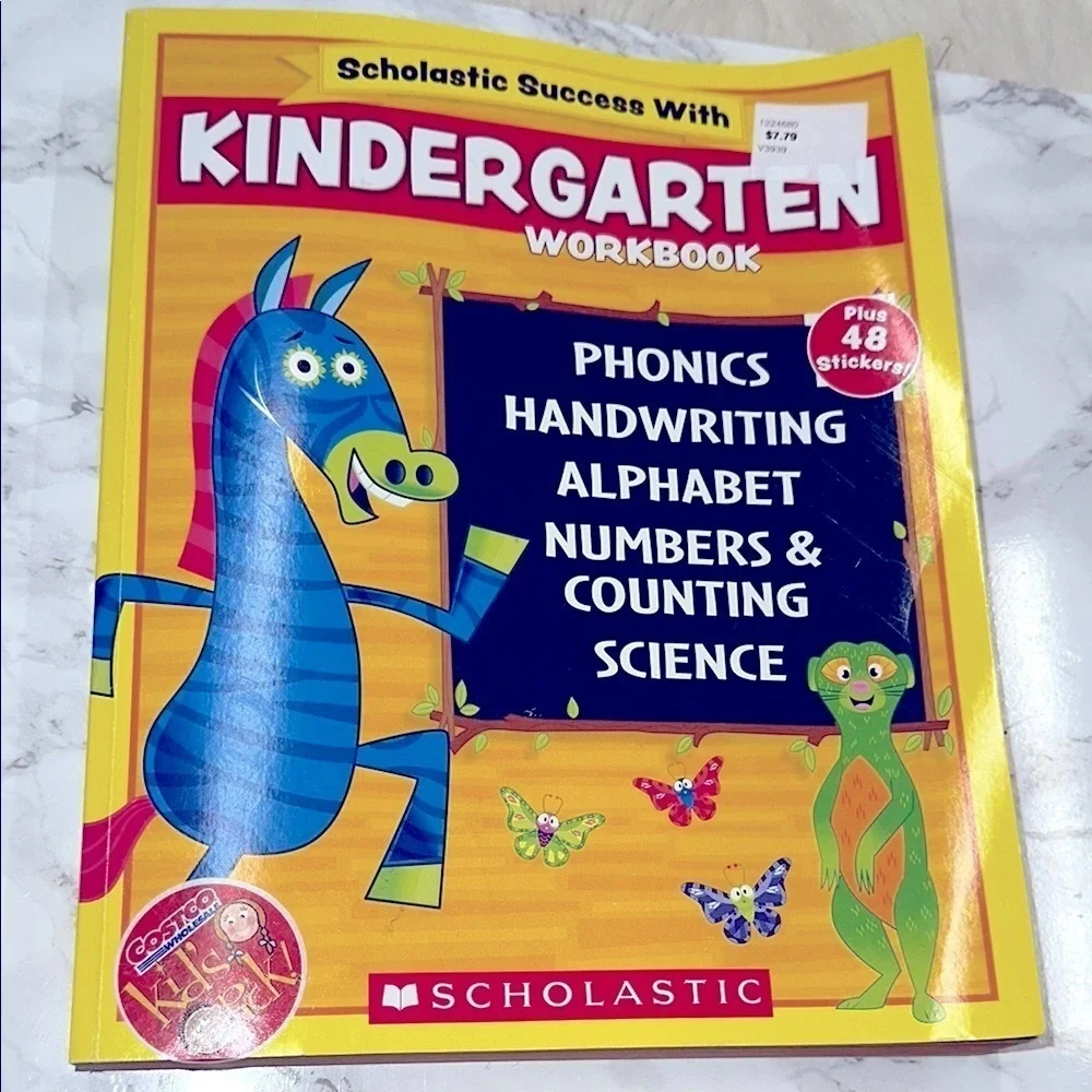Scholastic Kindergarten Workbook - Yellow and Blue